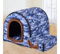 MQXDNFDC Grotte douce et chaude 2 en 1 pour chien, chat et chien - Coussin chauffant confortable et lavable - Imperméable - Style 2, 75 x 55 x 55 cm