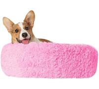 MQXDNFDC Lit de luxe pour animaux de compagnie, chats et chiens - Lit en peluche chaude et douce en forme de beignet pour chiot - Sac de couchage amovible - L-rose (rose clair, 120 x 120 cm)