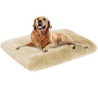 MQXDNFDC Lit en peluche pour chien et animal de compagnie - Chaud - Lavable - Tapis de cage pour chien, chiot et chat - Couverture antidérapante pour extérieur et intérieur - S, M, L, XL, XXL (beige,