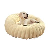 MQXDNFDC Lit pour chien - En peluche droite - Tapis rond à poils longs pour chat - Fond antidérapant - Lavable en machine - Pour dormir chaud - 70 cm (A, 50 cm)