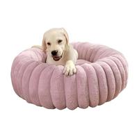 MQXDNFDC Lit pour chien - En peluche droite - Tapis rond à poils longs pour chat - Fond antidérapant - Lavable en machine - Pour dormir au chaud - 70 cm (F, 70 cm)