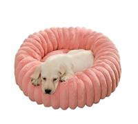 MQXDNFDC Lit pour chien - En peluche droite - Tapis rond à poils longs - Pour l'hiver - Fond antidérapant - Lavable en machine - Pour dormir au chaud - 70 cm (D, 60 cm)