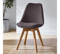 MQXDNFDC Lot de 1/2 chaises de salle à manger avec pieds en bois, chaises d'appoint modernes rembourrées en lin pour cuisine, salon, salle à manger (1, orange) (gris2, lot de 1)