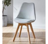 MQXDNFDC Lot de 1/2 chaises de salle à manger avec pieds en bois, chaises d'appoint modernes rembourrées en lin pour cuisine, salon, salle à manger (1, orange) (beige, lot de 1)