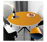 MQXDNFDC Nappe ronde en cuir synthétique, imperméable, résistante à l'huile, facile à nettoyer, résistante à la chaleur, ronde, en vinyle, disponible des deux côtés, décorative