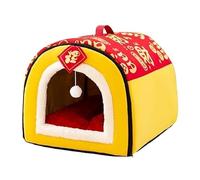 MQXDNFDC Niche portable pour chien, chat d'intérieur A, XXL (C, L) - Nouvel An - Grand espace - Tapis confortable avec nid lavable