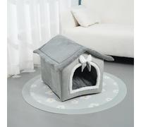 MQXDNFDC Nichoir pliable 2 en 1 pour chien et chat - Niche antidérapante anti-anxiété - Avec tapis chaud et moelleux (style B, 40 x 36 x 46 cm)