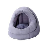 MQXDNFDC Panier doux et chaud avec coussin amovible pour animal de compagnie, canapé, lit et sol (gris, 50 x 56 x 54 cm)