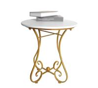 MQXDNFDC Petite table basse en fer pour salon, canapé, table d'appoint de loisirs, balcon, petite table ronde (D, petite) (D, moyenne)