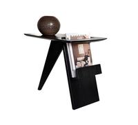 MQXDNFDC Petite table d'appoint basse pour petits espaces, tables d'appoint en bois pour salon, table d'appoint fine avec porte-revues, table de chevet, petite table de chevet, table basse pour