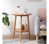MQXDNFDC Petite table d'appoint de canapé, table d'extrémité en bois massif, table basse ronde, table de chevet d'Europe du Nord, table de collation, table d'angle, bureau pour ordinateur portable,