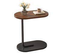 MQXDNFDC Petite table d'appoint en forme de C pour salon moderne avec cadre stable - Assemblage facile pour canapé et lit (noyer)