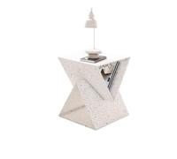 MQXDNFDC Petite table d'appoint en métal à 3 niveaux, table basse carrée pour canapé, table d'appoint imperméable, pour intérieur et extérieur, salon, chambre à coucher, bureau, table basse (Wh