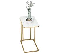 MQXDNFDC Petite table d'appoint, table basse, table basse, petite table d'appoint en métal, table de canapé en forme de C, table de salon, chambre à coucher, table de chevet moderne (couleur : noir)