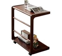 MQXDNFDC Petite table d'appoint, tables d'extrémité de canapé, table basse simple en bois massif, petite table de nuit mobile en forme de C, pour salon, table de collation, chambre à coucher, étude,