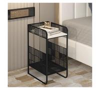 MQXDNFDC Table d'appoint étroite pour les petits espaces, table de canapé moderne avec porte-revues, table de chevet pour chambre à coucher avec dessus de table en ardoise (couleur : noir, taille : 26