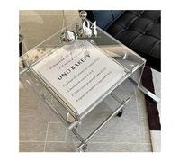 MQXDNFDC Table d'appoint mobile en acrylique avec plusieurs chariots de rangement, table basse mobile de salon, table de chevet transparente pour la maison, table de chevet pour canapé (couleur : C)
