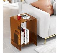MQXDNFDC Table d'appoint mobile en acrylique simple table basse transparente double rangement table de chevet designer Ins Creative photographie table d'appoint canapé table d'appoint (couleur : C-35