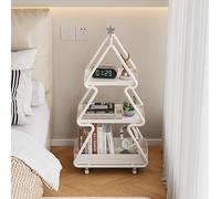 MQXDNFDC Table d'appoint moderne en métal, 3 niveaux en forme d'arbre, petite table d'appoint pour canapé, design mobile à 360°, table de collation avec étagères de rangement pour salon, chambre à
