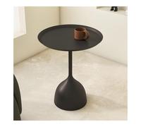 MQXDNFDC Table d'appoint moderne en métal noir - Table basse d'angle ronde - Pour économiser de l'espace - Table de chevet minimaliste - 40 x 60 cm (noir, 40 x 60 cm)