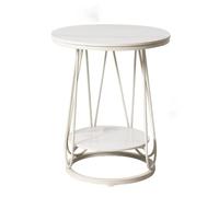 MQXDNFDC Table d'appoint pour canapé B&B - Table ronde minimaliste en fer - Table basse - Couleur crème