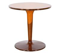 MQXDNFDC Table d'appoint ronde en acrylique avec plateau amovible, petite table d'appoint contemporaine, facile à nettoyer, pour décoration de maison, chambre à coucher, bureau (marron)