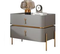 MQXDNFDC Table de chevet moderne du milieu du siècle | Table de chevet avec pieds en métal et 2 tiroirs de rangement | Table d'appoint contemporaine pour salon, lit (taille : 50 x 40 x 50 cm), couleur
