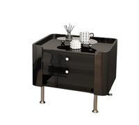 MQXDNFDC Tables d'appoint pour chambre à coucher, table de chevet nordique en verre trempé avec double tiroir, maison, salon, chambre à coucher, casier créatif, cadre de table, table de chevet, table