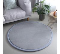 MQXDNFDC Tapis rond doux et durable, antidérapant, pour salon, 2 cm d'épaisseur, tapis de jeu pour enfants, tapis de décoration d'intérieur (gris)