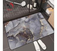 MQXDNFDC Tapis Salle de Bain Antidérapant, Tapis de Bain Diatomite Super Absorbant, Tapis Douche Séchage Rapide, Tapis Grande Taille .Motifs en marbre Grande variété de Designs, Dimensions personnali