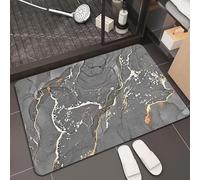 MQXDNFDC Tapis Salle de Bain Antidérapant, Tapis de Bain Diatomite Super Absorbant, Tapis Douche Séchage Rapide, Tapis Grande Taille .Motifs en marbre Grande variété de Designs, Dimensions personnali