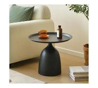MQXDNFDC Wit Petite table d'appoint ronde compacte - Table basse d'angle ronde en métal - Table basse d'appoint pour petits espaces (noir, 40 x 42)