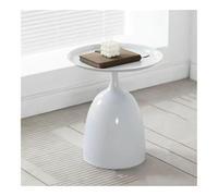 MQXDNFDC Wit Petite table d'appoint ronde compacte - Table basse d'angle ronde - Table d'appoint en métal - Table basse d'appoint pour petits espaces (avec 40 x 42 cm)