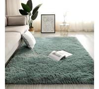 MQXDNFDC Zartes Rosa Tapis à poils longs à poils longs pour salon, chambre à coucher, salon, tapis moderne, moelleux antidérapant et lavable, tapis de couloir, cuisine, 140 x 200 (cyangrün, 60 x 160