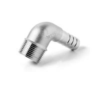 MQXFCZUX 1/8" -2 "BSPT External Thread 6 8 10 12 14 15-50mm Hose Elbow 90 Degrees 304 Stainless Steel Pipe Fitting Connector(1l8 inch-6mm)