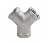 MQXFCZUX 1PCS 304 Stainless Steel Y Shape 3 Ways Joint 1/4 3/8 1/2 3/4 1" 2" Female Thread One Split Two Way Water Pipe Fittings(3/8")