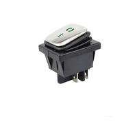 MQXFCZUX 1pcs KCD4 Green on-Off 220V Stainless Steel DPST with Light Waterproof Switch High Power High Current Rocker 4 Feet