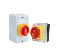 MQXFCZUX 1pcs YMD11-C Series Box Isolator Switch 25A 32A 3/4P Rotary Changeover Cam Selector Enclosure(Closed,25A_3P 6TERMIANLS)