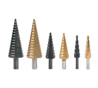 MQXFCZUX 5/9/15steps 4-32mm High Speed Steel Straight Grooved Conical Drill Bit HSS Metal Step Drill Bit for Woodworking Thin Iron Steel 1Pcs(Golden(4-12mm)) MQXFCZUX