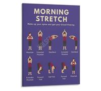 MQXFCZUX Beginner AM Yoga Poster Gentle Wake Up Flow | Slow paced routine with child pose and forward folds easing into active day smoothly(Unframed,08x12inch(20x30cm))