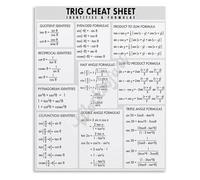 MQXFCZUX Engineering Student Study Aid Metal Tin Sign Trig Identities Cheat Sheet Math Formulas Poster for Classroom Dorm Room Decor 8 X 12 in