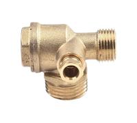 MQXFCZUX G1/2 Air Compressor Check Valve Copper 3-Port 20 * 16 * 10mm Brass Male Threaded Straight Line Lock Cylinder Screw Connector Tool MQXFCZUX