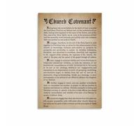 MQXFCZUX Guide to Church Covenant Poster - Membership Principles & Commitments, Canvas Print for Study or Sanctuary Framed,12x18inch(30x45cm)
