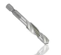 MQXFCZUX Hex Shank Metric Tap Combined Tap and Drill Spiral Flute HSS Thread Screw Tap Threading Tool M3 M4 M5 M6 M8 M10 M12 1Pcs (Color : M8) MQXFCZUX