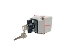 MQXFCZUX LW26-20MS Key Cam Switch with Protective Box Three Positions on-Off-on Rotary Changeover Silver YMW26-20A(2P 8Terminals)