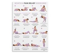 MQXFCZUX Sciatica Stretch Poster 16 Steps | Targeted exercises for nerve tension lower back ease(Unframed,12x18inch(30x45cm))