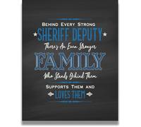 MQXFCZUX Sheriff Support Poster, Behind Every Strong Sheriff Motivational Wall Art, Thank You Gift for Police Officers and Law Enforcement Heroes Unframed,08x12inch(20x30cm)