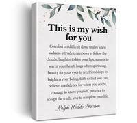 MQXFCZUX This is My Wish for You by Ralph Waldo Emerson Quote Canvas Print, Inspirational Wall Art for Office, Living Room, Home Decor Uplifting Blessing Framed,08x12inch(20x30cm)