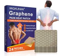 MQXUNMI Pansement chauffant au graphène pour soulagement des douleurs, patch thermothérapie longue durée pour dos, nuque, épaules, genoux et articulations, 24Pcs 10x13cm à plantes naturelles pour