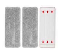 MQZHUK Microfibre de Balai 3pcs Mop Remplacement des Tampons 50x12CM Tampons de Nettoyage Humides Lavables avec Poches Fixes pour Le Bureau à Domicile Bois Franc, Marbre-Gris